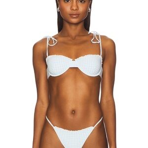 Tularosa Light Blue Checkered Bikini